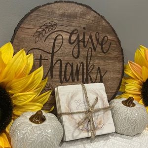 Pumpkin Fall Drink Coasters “Gather Together” fall decor